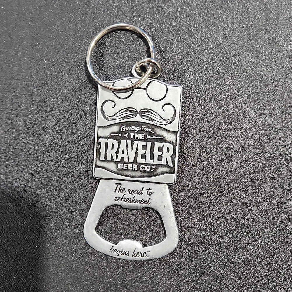 Curious Traveler Metal Keychain Bottle Opener